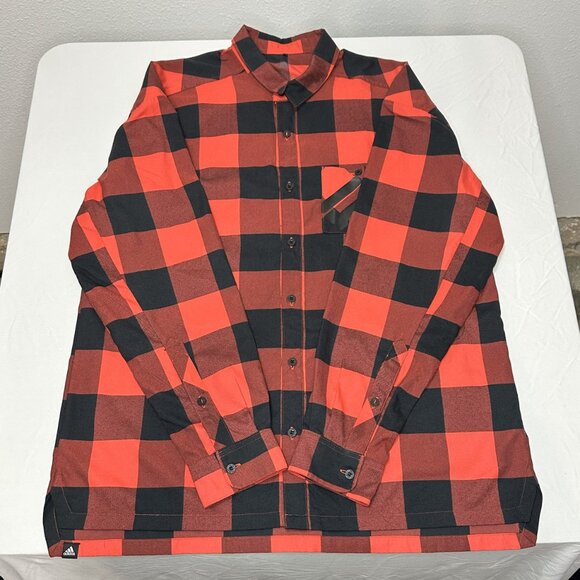 ADIDAS Five Ten red and black plaid long sleeve shirt - Picture 2 of 9